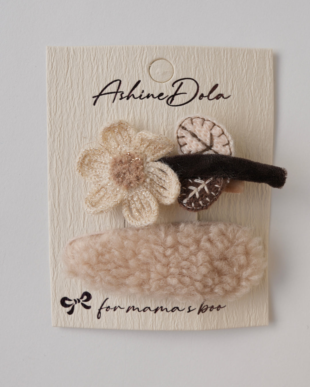 ニットフラワーヘアクリップ