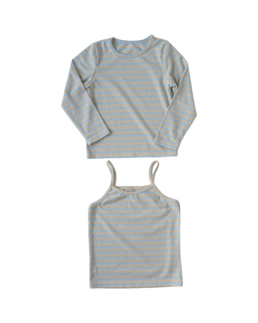 キャミレイヤードボーダートップス