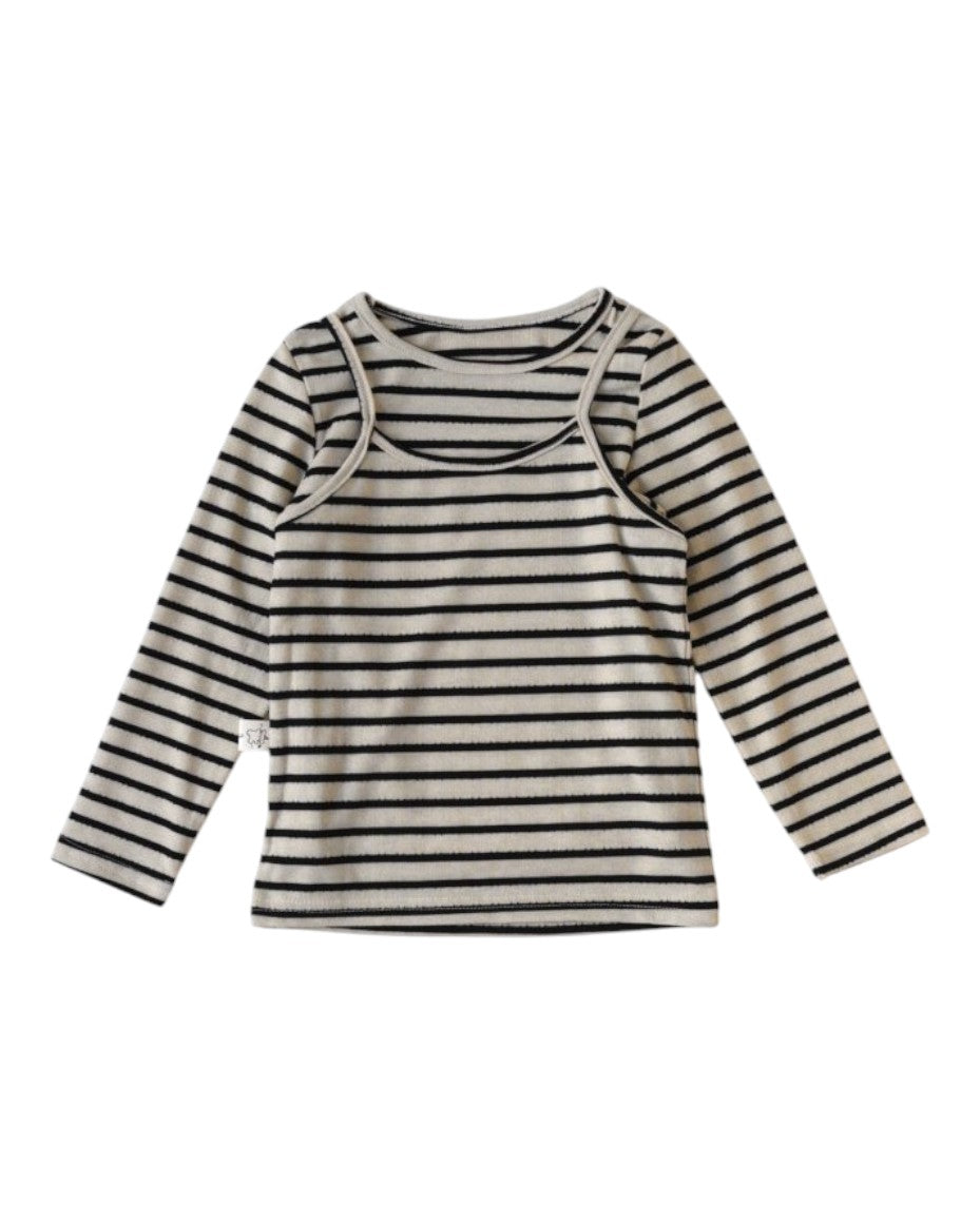 キャミレイヤードボーダートップス