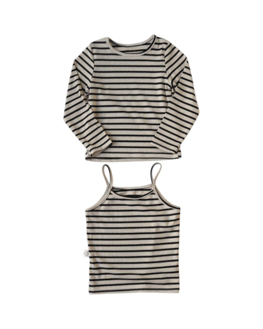 キャミレイヤードボーダートップス