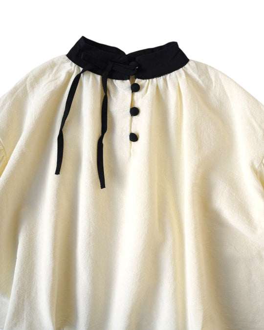 バイカラースモックブラウス