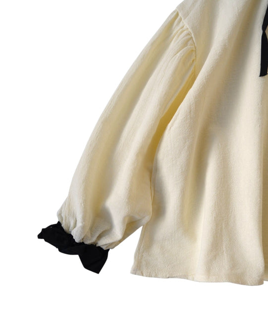 バイカラースモックブラウス