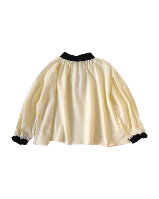 バイカラースモックブラウス