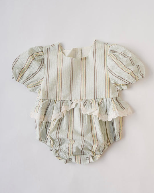 マルチストライプリンクルロンパース