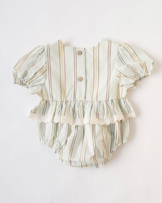 マルチストライプリンクルロンパース