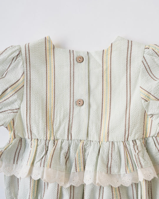マルチストライプリンクルロンパース
