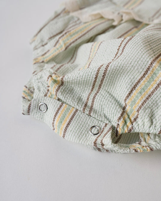 マルチストライプリンクルロンパース