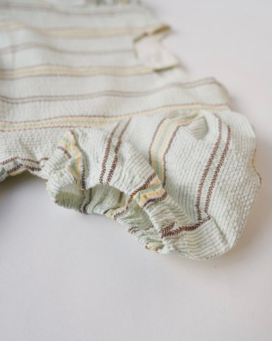 マルチストライプリンクルロンパース