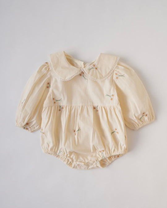 デイジー刺しゅうブラウスロンパース