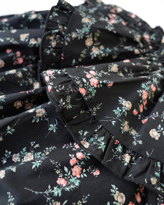 小花柄フリルロンパース