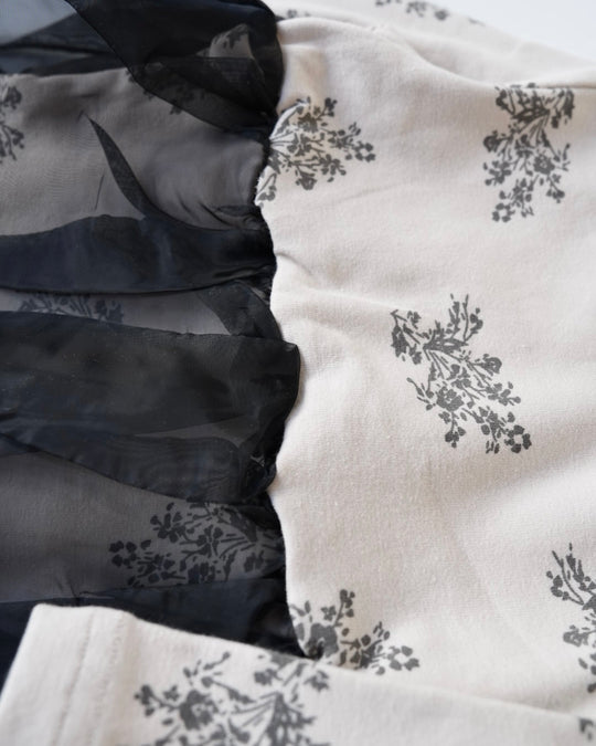 スカート付フラワーロンパース