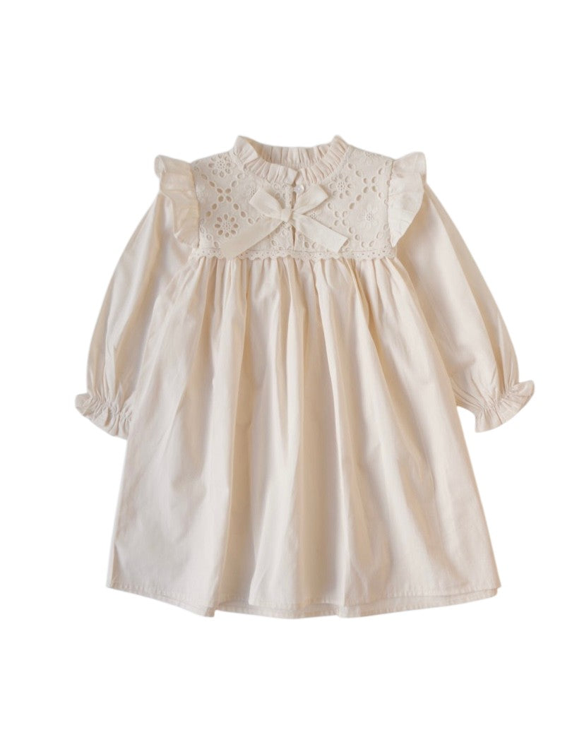 レースビブリボンワンピース