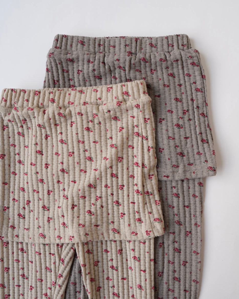 小花柄スカートリブパンツ