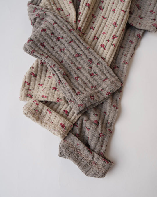 小花柄スカートリブパンツ