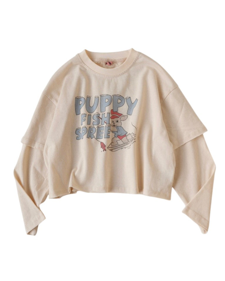 レイヤードショート丈プリントT