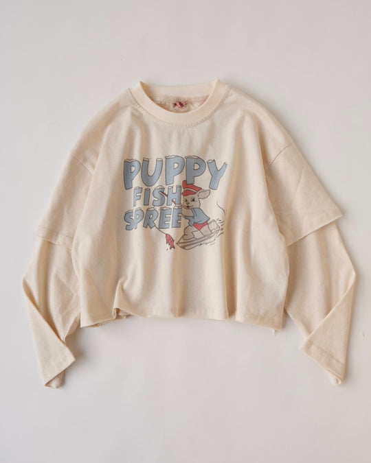 レイヤードショート丈プリントT