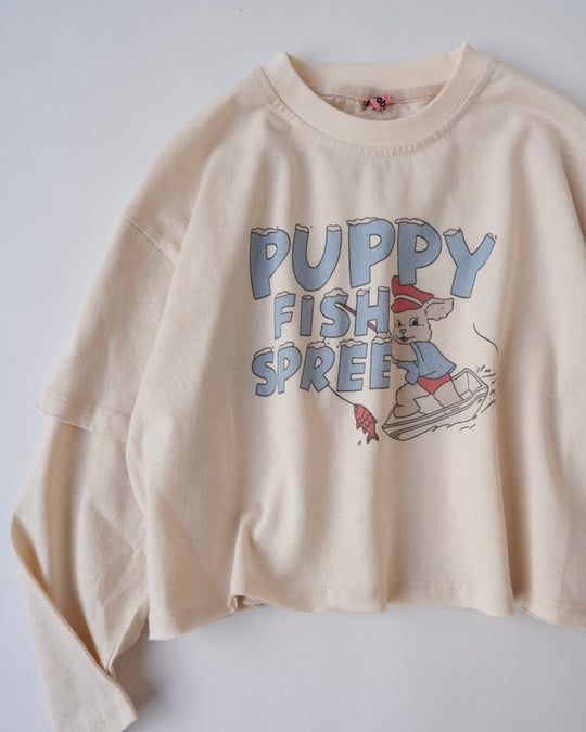 レイヤードショート丈プリントT