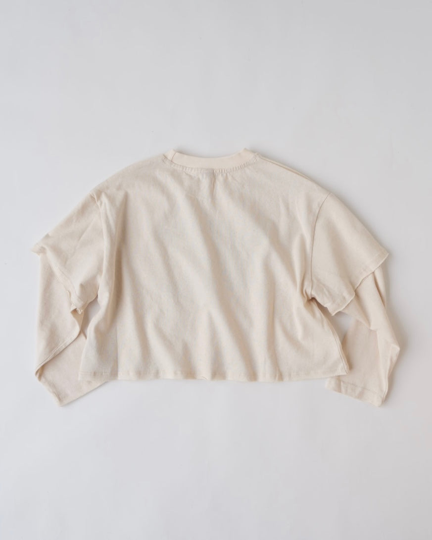 レイヤードショート丈プリントT