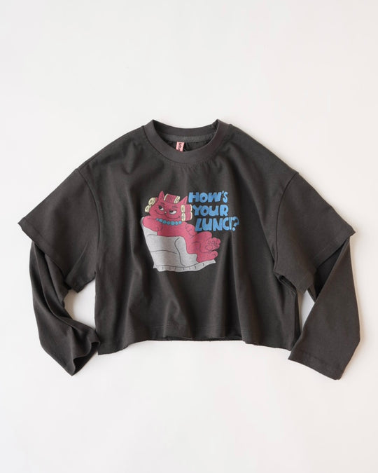 レイヤードショート丈プリントT