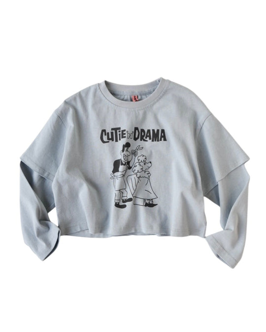 レイヤードショート丈プリントT