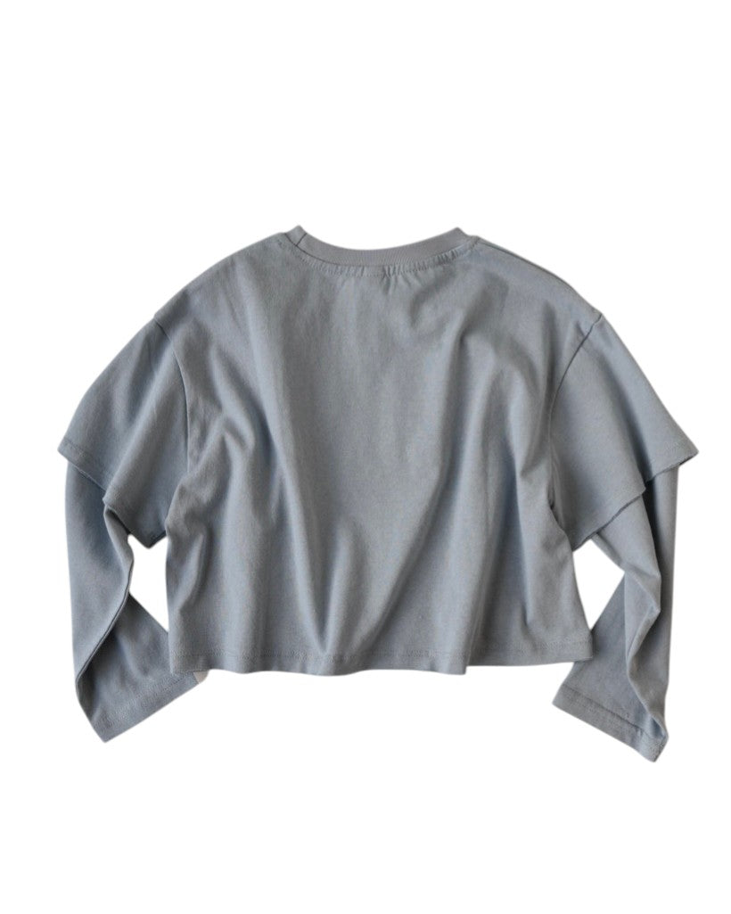 レイヤードショート丈プリントT