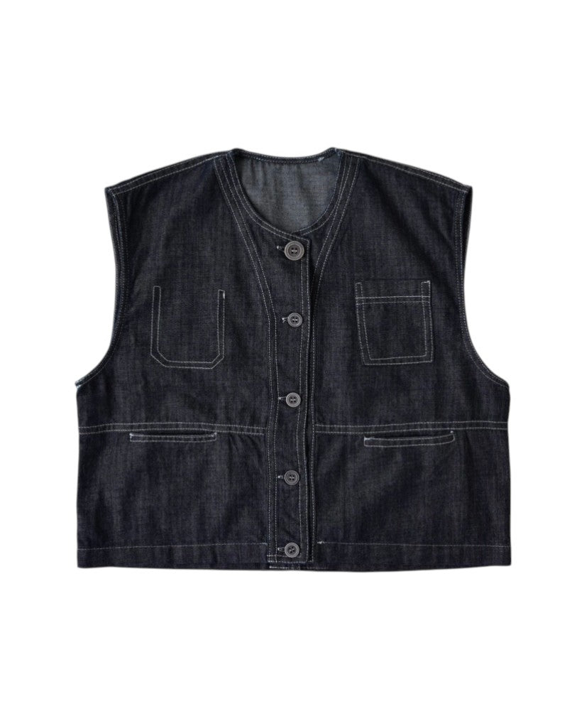 ステッチデニムベスト