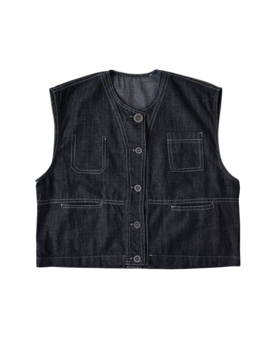 ステッチデニムベスト