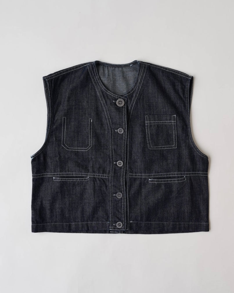 ステッチデニムベスト