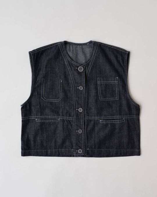ステッチデニムベスト