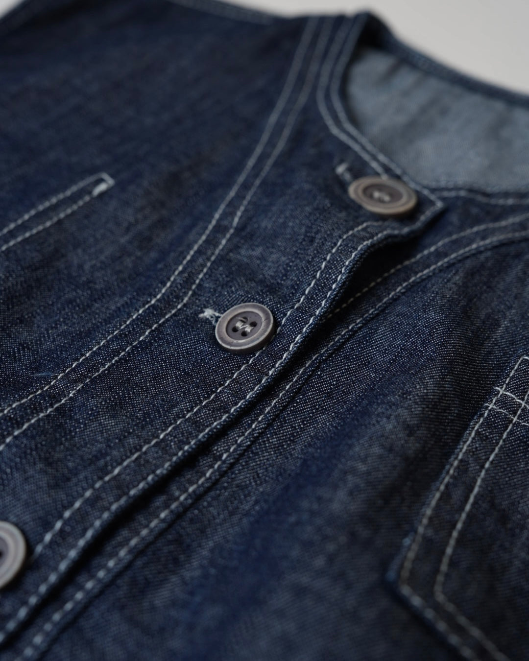 ステッチデニムベスト