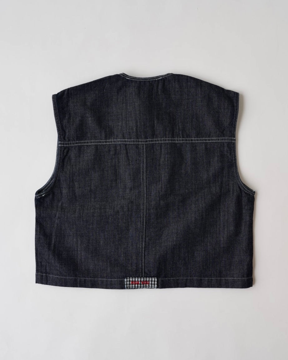 ステッチデニムベスト