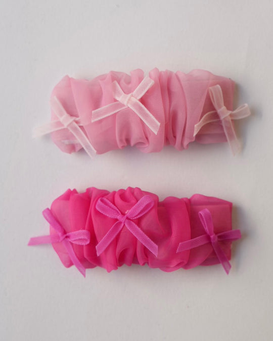 オーガンジーリボンパッチンピン