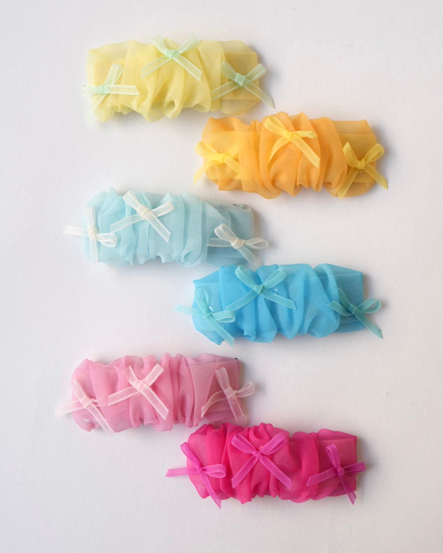 オーガンジーリボンパッチンピン