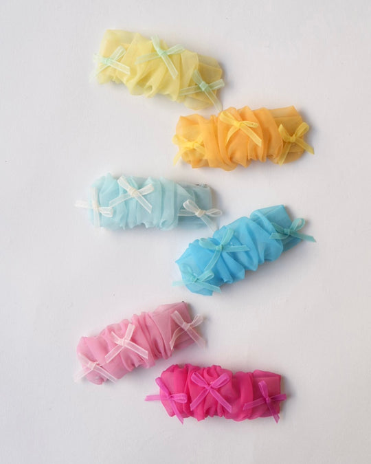 オーガンジーリボンパッチンピン