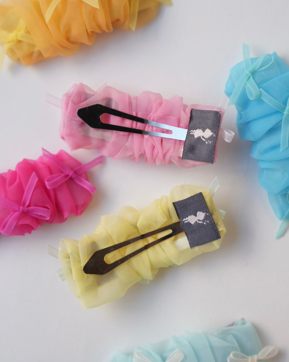 オーガンジーリボンパッチンピン