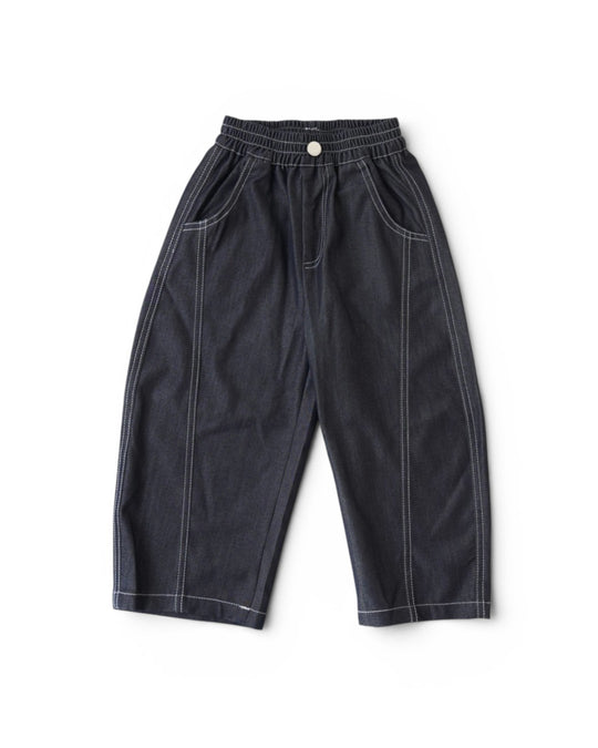 シャンブレーデニムステッチパンツ.