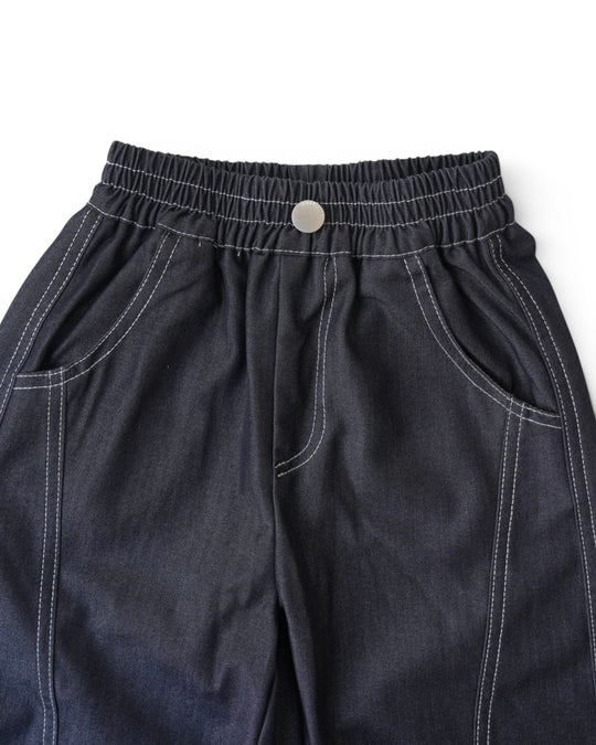 シャンブレーデニムステッチパンツ.