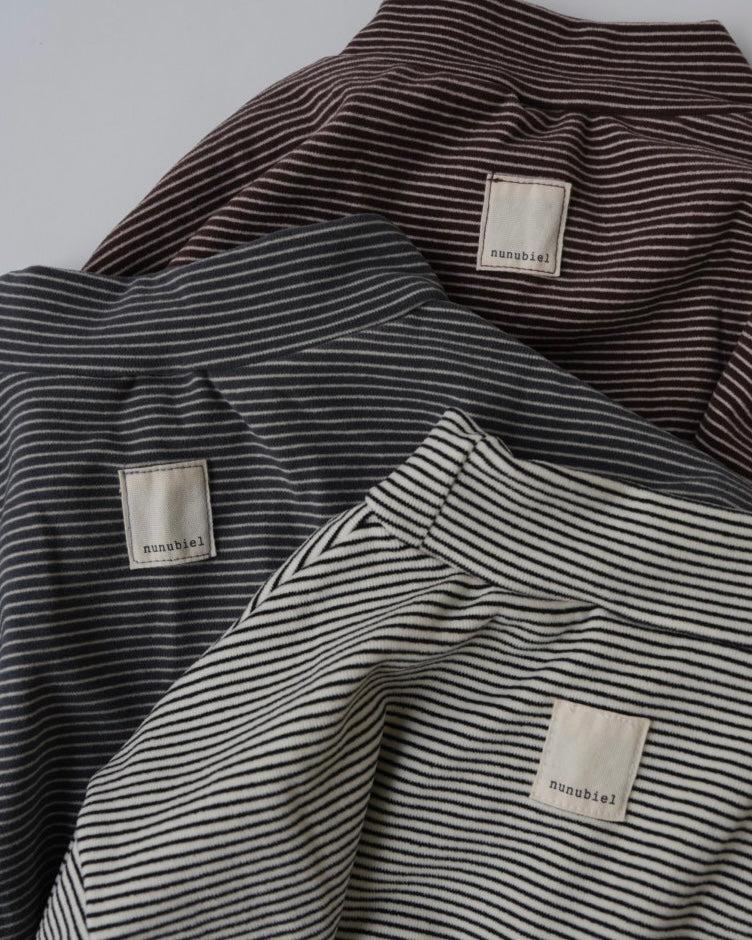 [nunu biel]ボーダー裏起毛モックネック