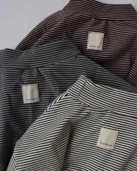 [nunu biel]ボーダー裏起毛モックネック