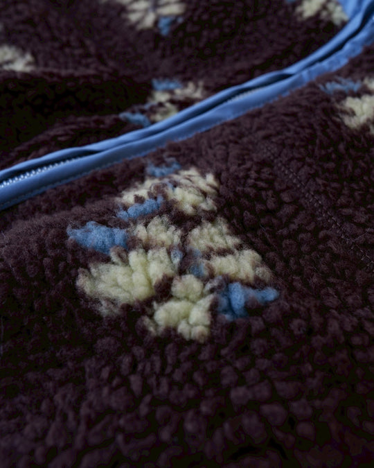 フラワーボアジップブルゾン