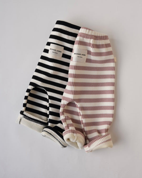 BABY裏起毛ボーダーリブレギンス