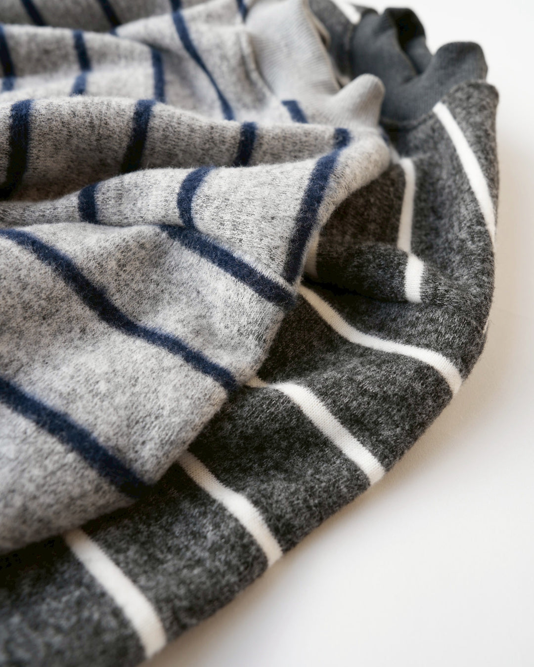 ボーダー裏起毛ニットスウェット