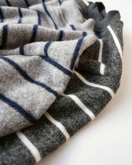 ボーダー裏起毛ニットスウェット