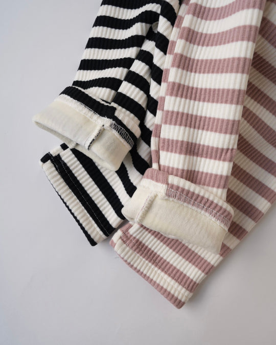 BABY裏起毛ボーダーリブレギンス