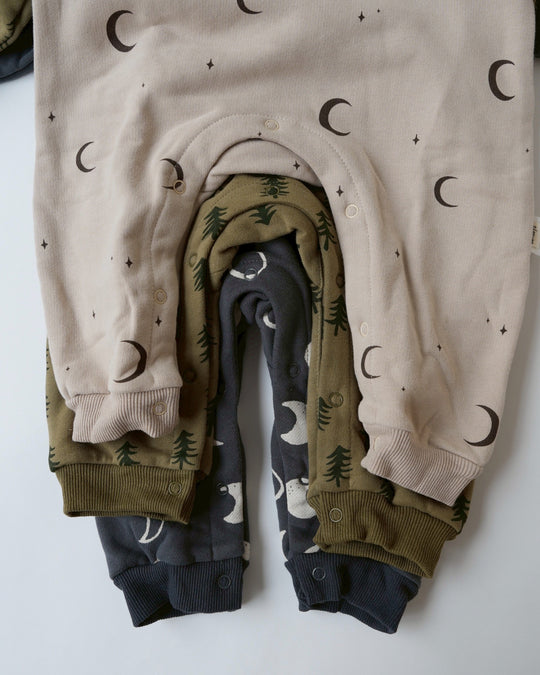 裏フランネルプリントロンパース