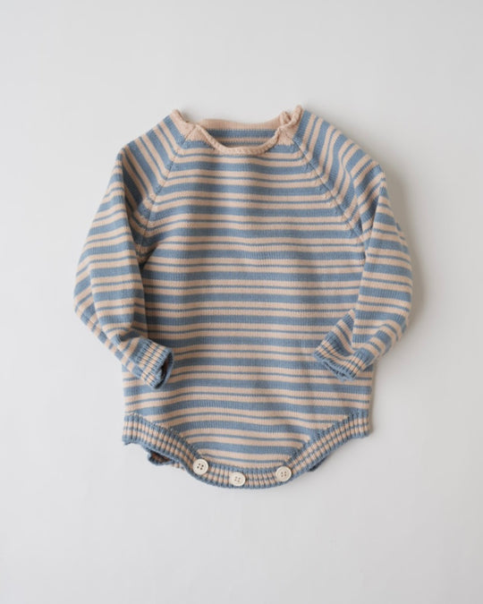 ミックスボーダーニットロンパース