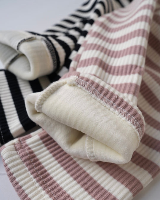 BABY裏起毛ボーダーリブレギンス