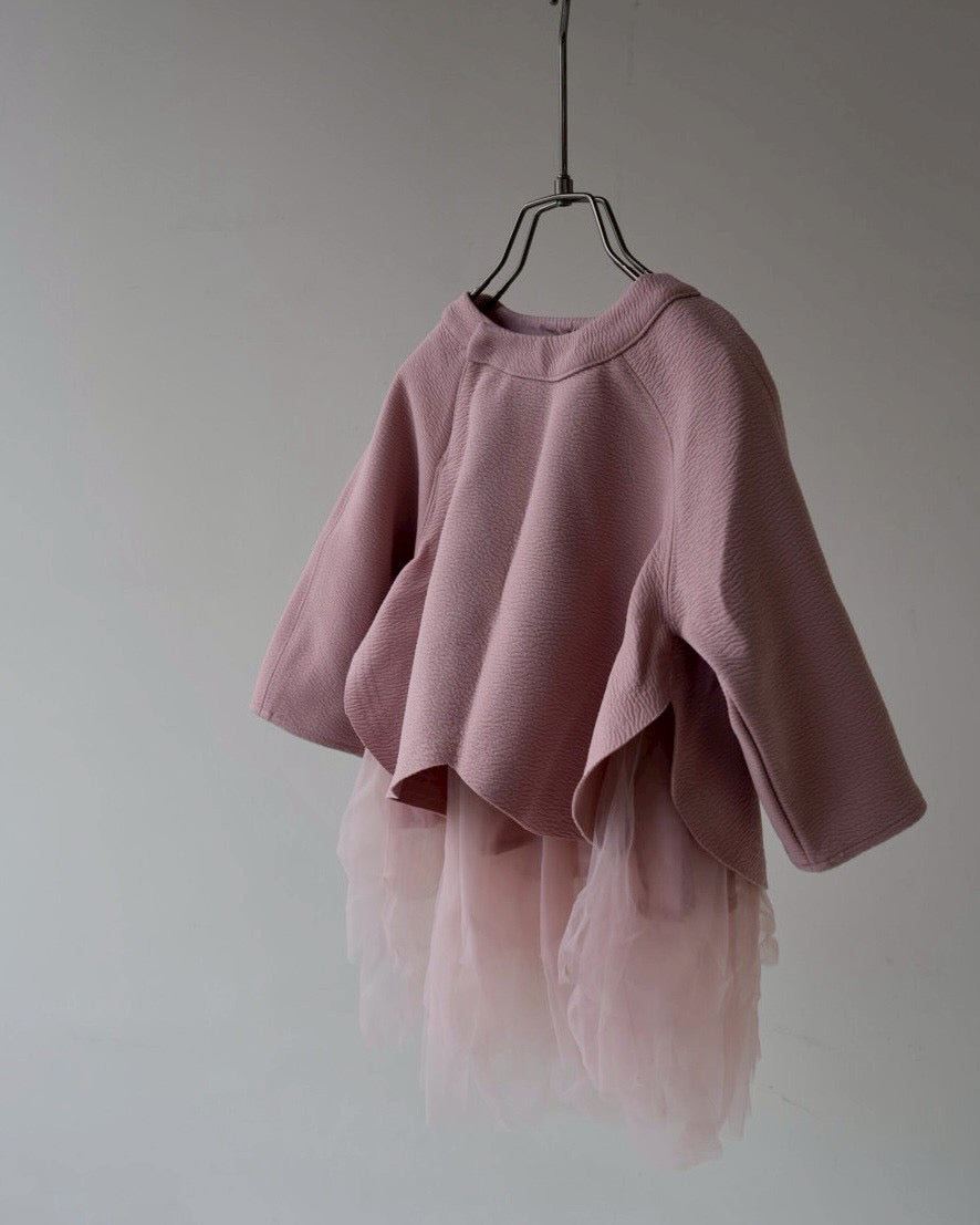 チュールレイヤーラペルトップス