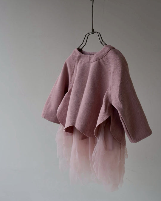 チュールレイヤーラペルトップス