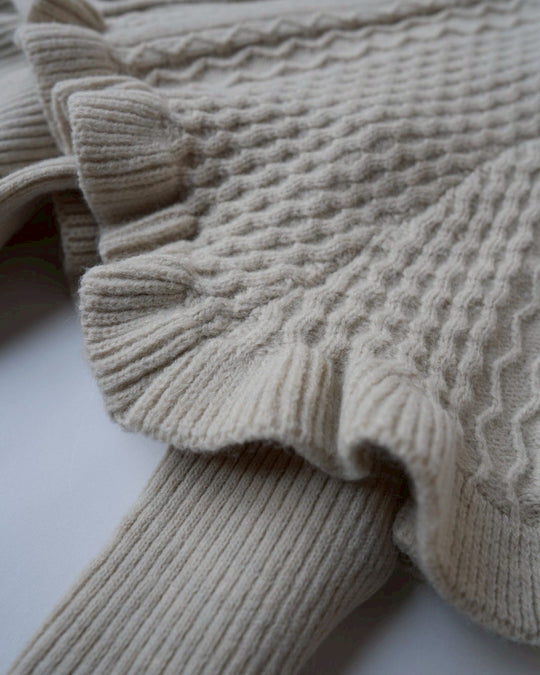 フリルケープ付リブニット